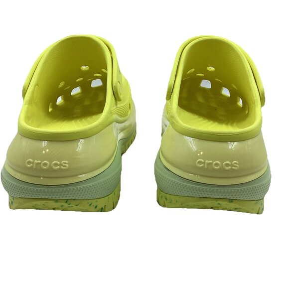 Crocs Mens 9 Womens 11 Classic Mega Crush Yellow Acidity Clog Platform - Picture 4 of 8